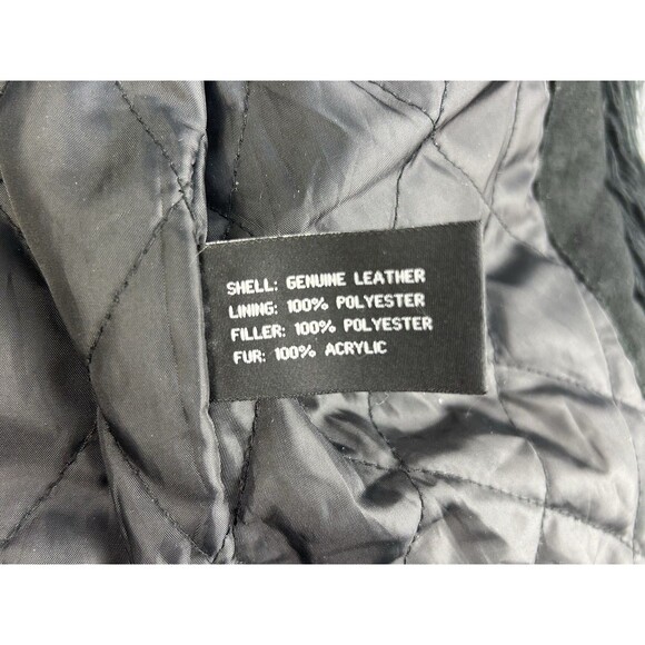 VTG Lobi Lobi Black Genuine Leather Penny Lane Embroidered Quilted Jacket Size M - Picture 12 of 13